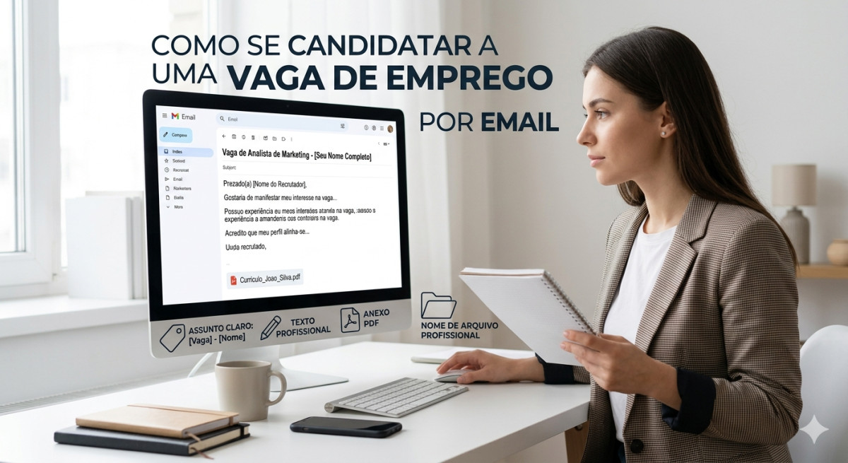 Como se candidatar a uma vaga de emprego por e-mail.